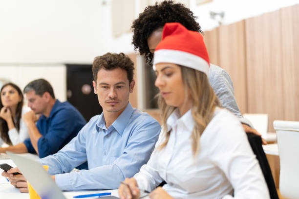 istock Business people working with Santa Hat 1076635856