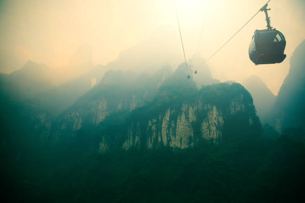 istock Cable cars up to mountain 1076638082