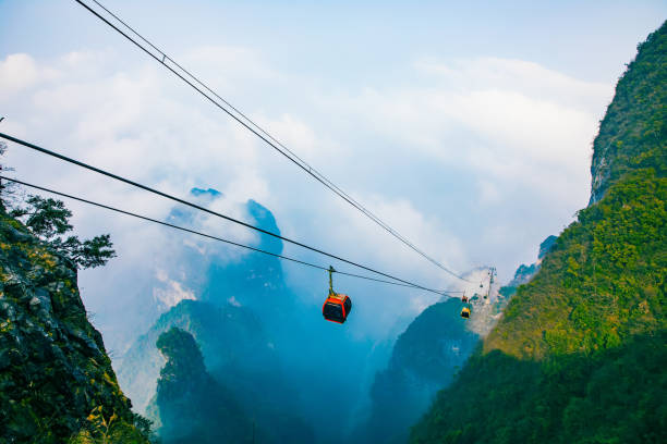 istock Cable cars up to mountain 1076638780