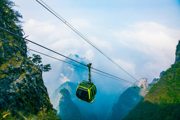 istock Cable cars in mountain 1076639136