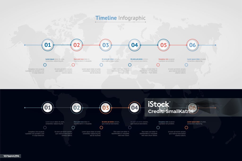 Multi World Timeline Timeline Infogaphic World Map Vector Illustration Stock Illustration ...