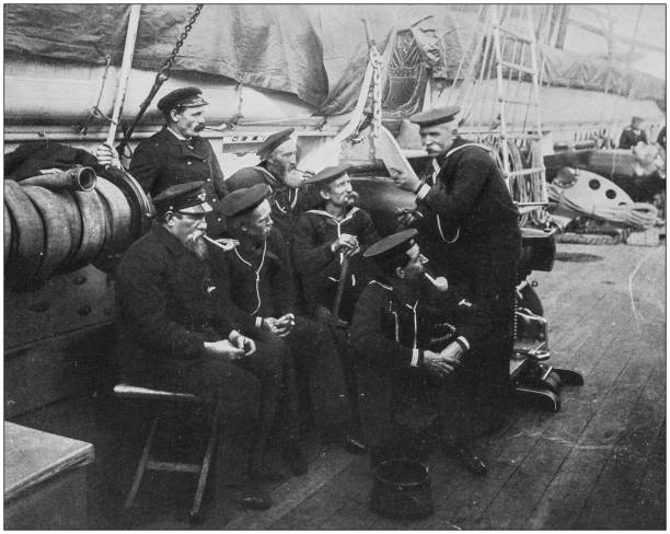istock Antique historical photographs from the US Navy and Army: Spinning a Yarn 1076653590