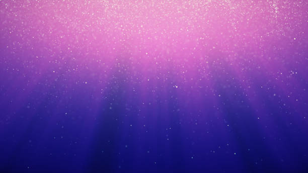 istock Abstract background with motion of shining blinking particles on blue background with rays of light. 3d illustration 1076664610