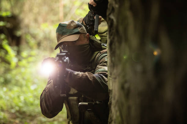 istock Soldiers Entering Unfamiliar Area 1076664966