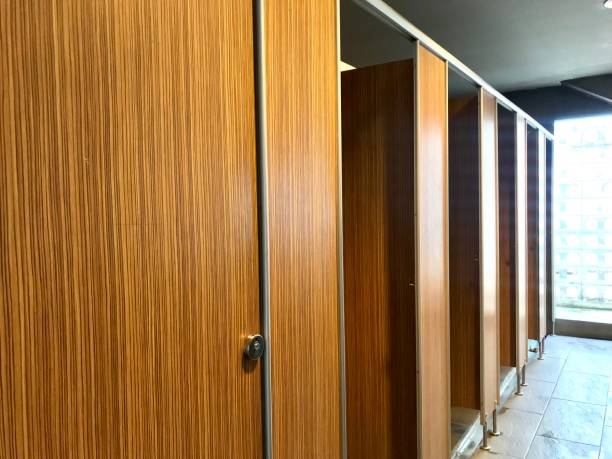 istock Row of public toilet 1076665102