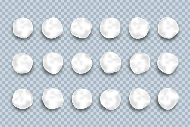 ilustrações de stock, clip art, desenhos animados e ícones de vector set of realistic isolated snowballs for template decoration and layout on the transparent background. concept of merry christmas and happy new year. - january winter icicle snowing