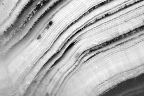 istock Black and white background of the crystals surface. Macro closeup. 1076666062