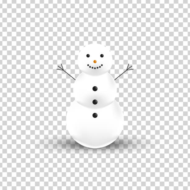 Vector realistic isolated Snowman for decoration and covering on the transparent background. Concept of Merry Christmas and Happy New Year. Vector realistic isolated Snowman for decoration and covering on the transparent background. Concept of Merry Christmas and Happy New Year. wintry landscape january december landscape stock illustrations