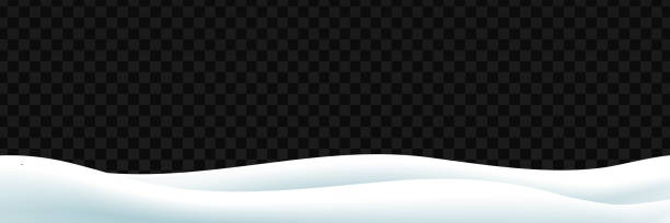 ilustrações, clipart, desenhos animados e ícones de vector realista isolado panorâmico campo de neve para a decoração e cobertura no plano de fundo transparente. conceito de feliz natal e feliz ano novo. - snow backgrounds snowdrift ice