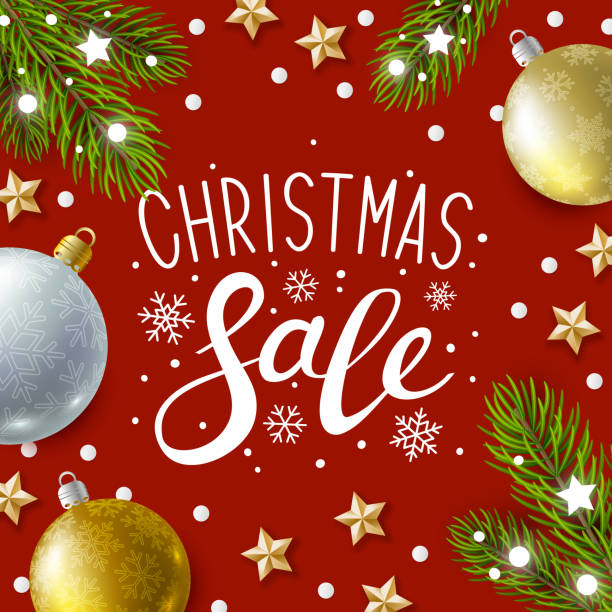 istock Christmas greeting card with holiday decor on red background 1076667264