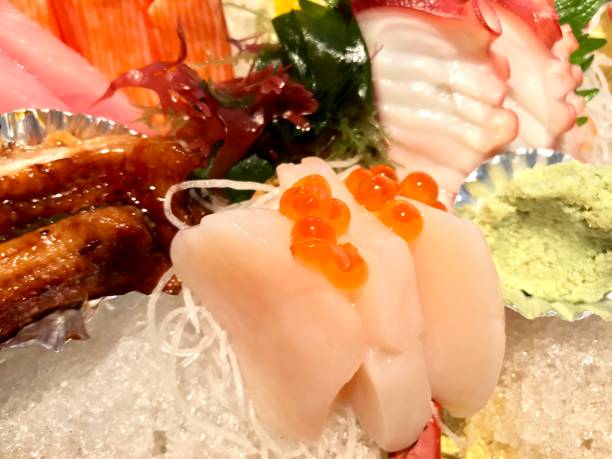 istock Salmon sashimi traditional Japanese food 1076673414
