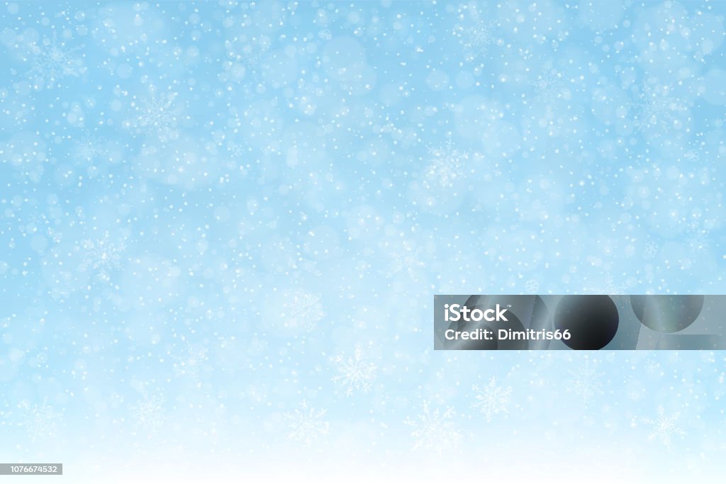 snow_background_snowflakes_softblue_2_expanded Christmas - Winter blue background: Falling snow, snowflakes and defocused lights The eps file is organised into layers for better editing. Backgrounds stock vector
