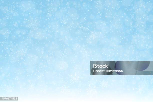 Snowbackgroundsnowflakessoftblue2expanded Stock Illustration - Download Image Now - Backgrounds, Winter, Snow