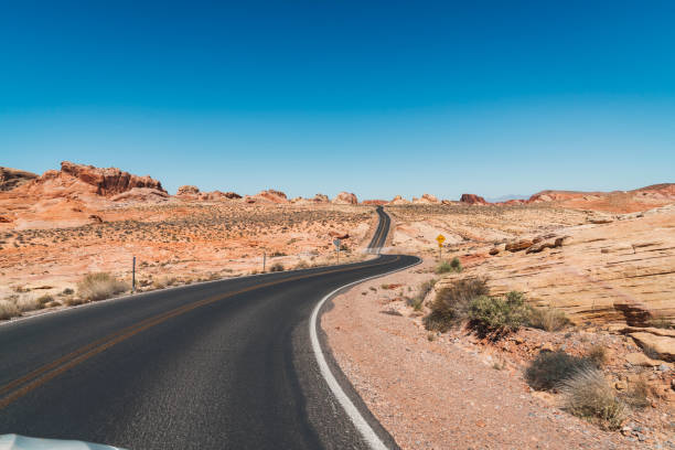 istock Empty road through the Valley of fire 1076679838