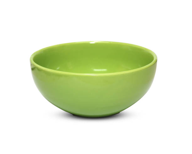 istock Green bowl, isolated on white background 1076684230