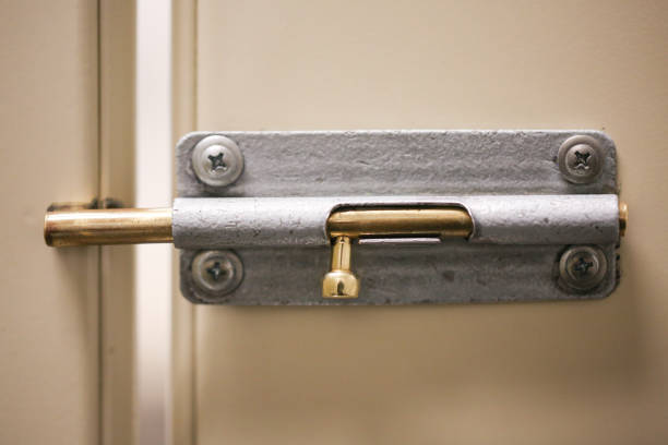 Dead-bolt on wooden door