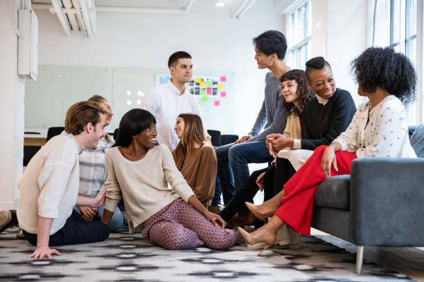 istock Young business team taking a break in the office 1076690208