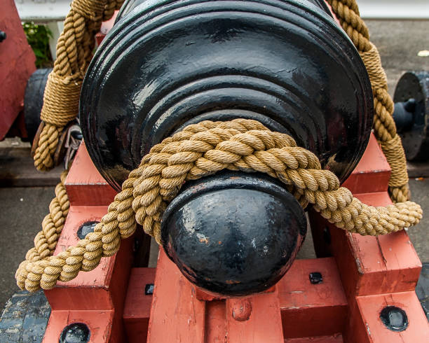 istock Military war canon rigging and lines on the USS Constitution ship 2 1076707978