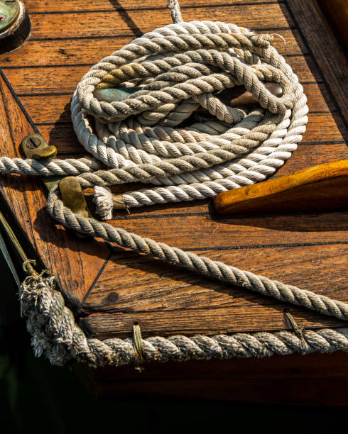 istock Cleat on the teak sailboat 1076712206