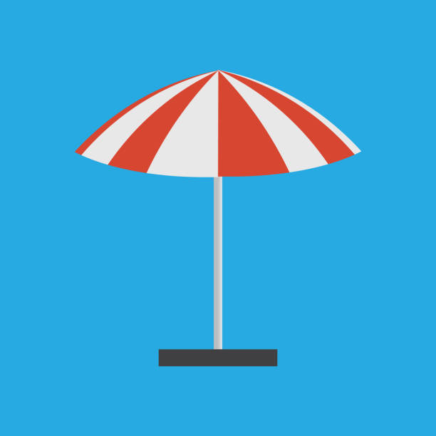 istock Umbrella for outdoor event vector. Umbrella beach market tent 1076717040