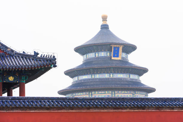 istock red wall and Chinese ancient building 1076720160