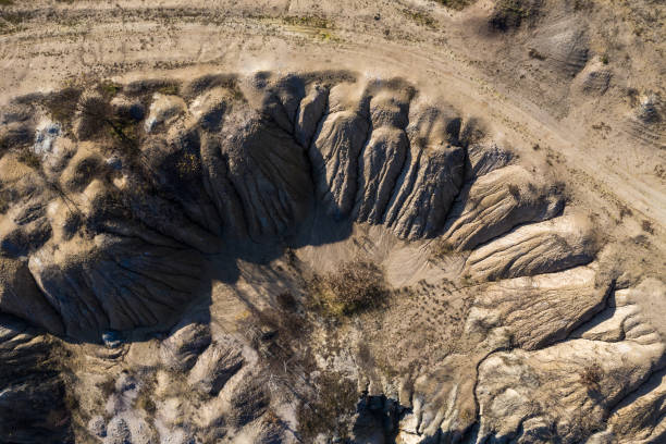 istock Industrial mining landscape from a drone, aerials 1076729154