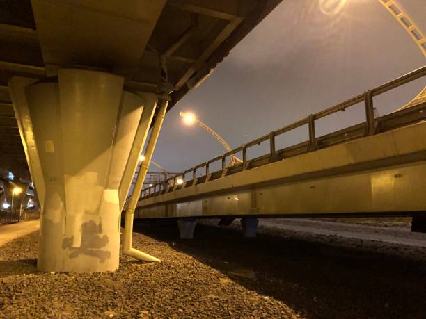 istock Highway,City,Road,Snow,Night 1076730572