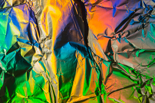 Colorful aluminum foil background