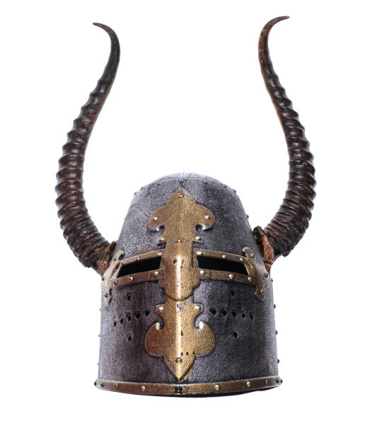 istock ancient helmet with horns, viking helmet 1076753908