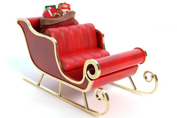 Santa Sleigh 3d illustration of a Santa Sleigh santa sleigh cutout stock pictures, royalty-free photos & images