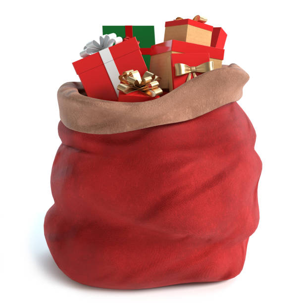 Santa Bag 3d illustration of a Santa Bag sack stock pictures, royalty-free photos & images