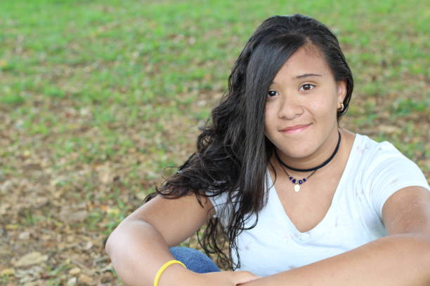 Latin girl with copy space
