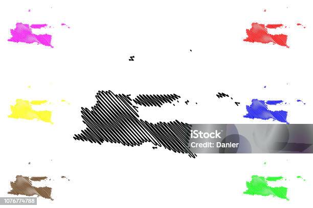 East Java Map Vector Stock Illustration - Download Image Now - Abstract ...