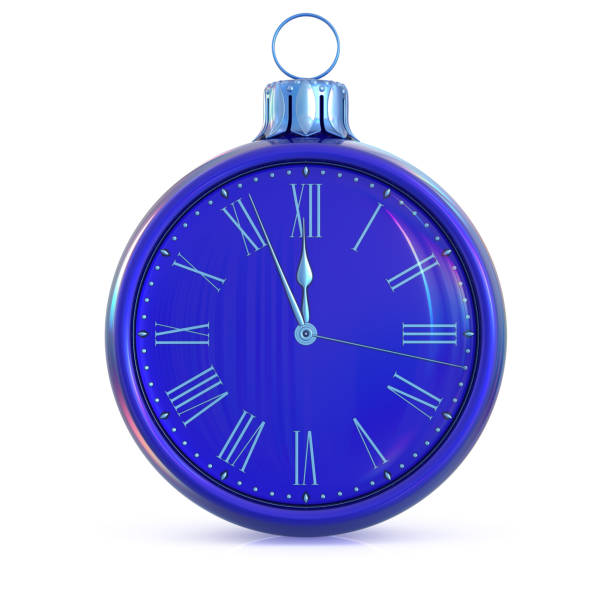 istock Time New Year's Day 12 clock face blue midnight last hour deadline 1076779474