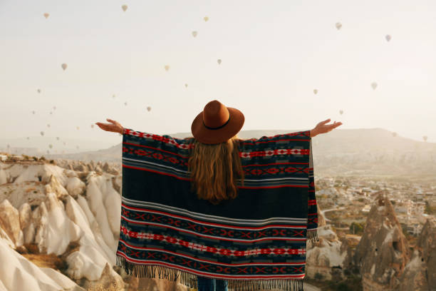 istock Travel. Woman In Hat Having Fun Outdoors, Enjoying Landscape 1076783620