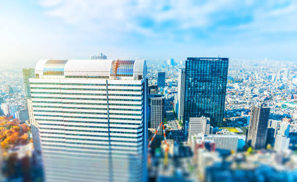 istock tokyo skyline aerial view with tilt shift effect 1076785702