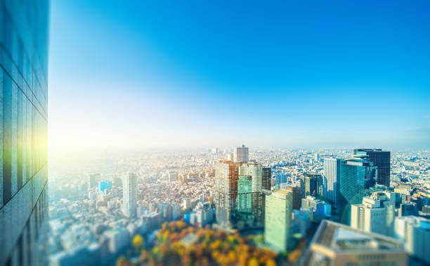 istock tokyo skyline aerial view with tilt shift effect 1076785962