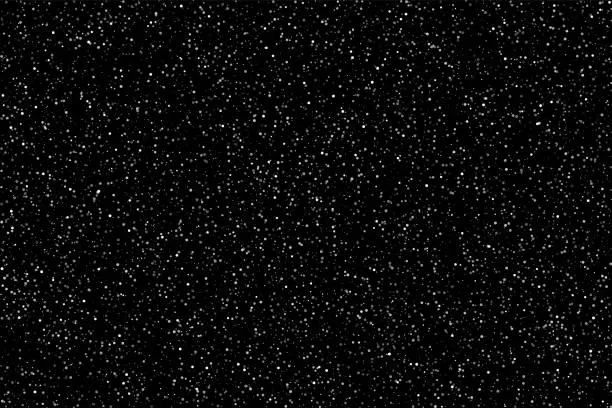 Vector illustration of Snow or stars on night sky background. Flat vector background