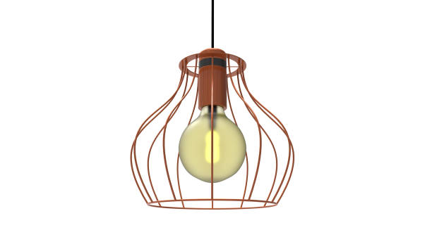 istock 3D illustration of cage lamp design 1076797526