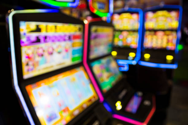 istock Blurred Slot machines in a casino 1076799008