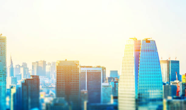 istock tokyo skyline aerial view with tilt shift effect 1076800948