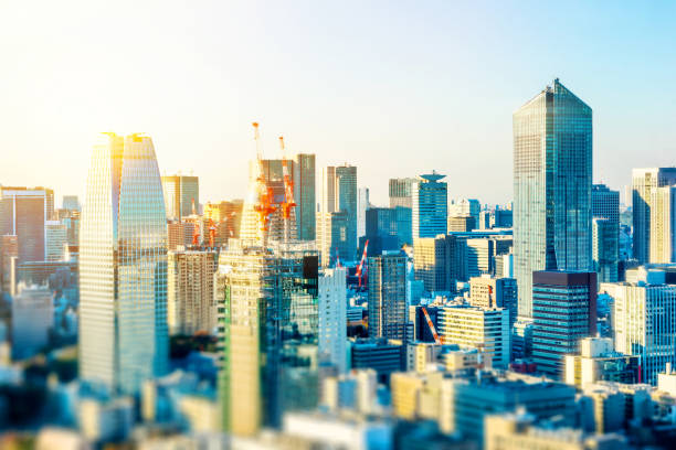 istock tokyo skyline aerial view with tilt shift effect 1076801002