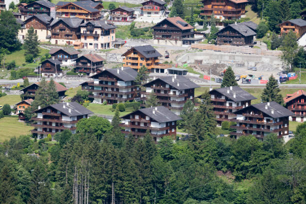 istock Champery village with apartment buildings (Switzerland) 1076806946
