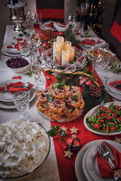 istock Christmas Dinner with Glazed Holiday Ham with Cloves and Vegetables 1076810658