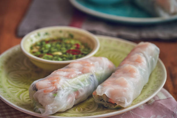 istock Spring Rolls with Vegetables and Shrimps 1076810742
