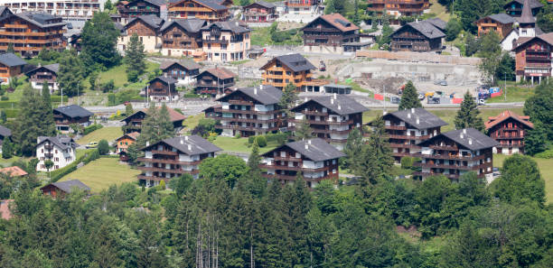 istock Champery village with apartment buildings (Switzerland) 1076813660