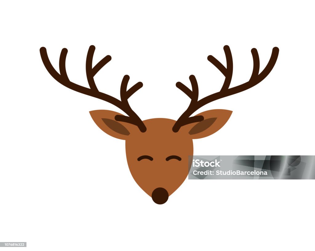 Giáng Sinh Dễ Thương Phim Hoạt Hình Tuần Lộc Đầu Với Gạc Hình minh ...