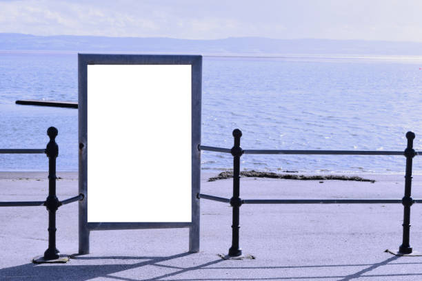 istock Blank sign board by lake 1076818224