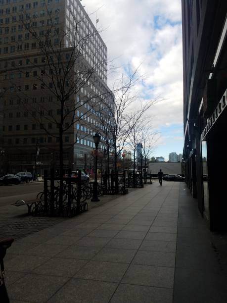 istock Windy street in lower Manhattan midday 1076819442