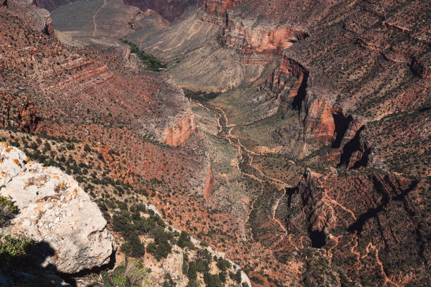 istock Aerial view on rocky hills 1076819448